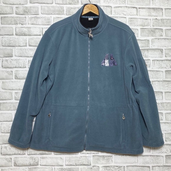 Danbury Mint Jackets & Blazers - Danbury Mint Schnauzer Dogs Embroidered Fleece